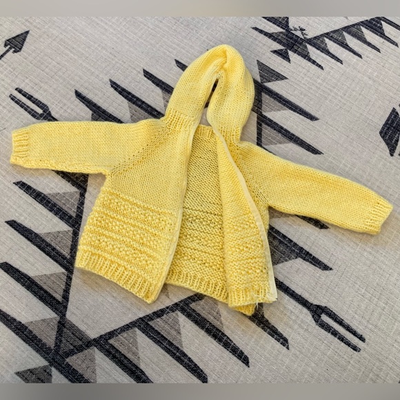 Yellow Crochet Back Zip Sweater - Picture 3 of 8